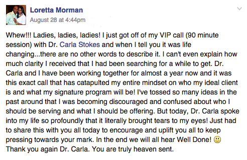Loretta FB Testimonial